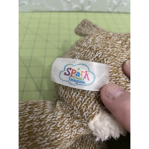 Spark Create Imagine Monkey Plush Rattle Brown Knit Fuzzy Belly Walmart 14in Toy - Picture 6 of 10
